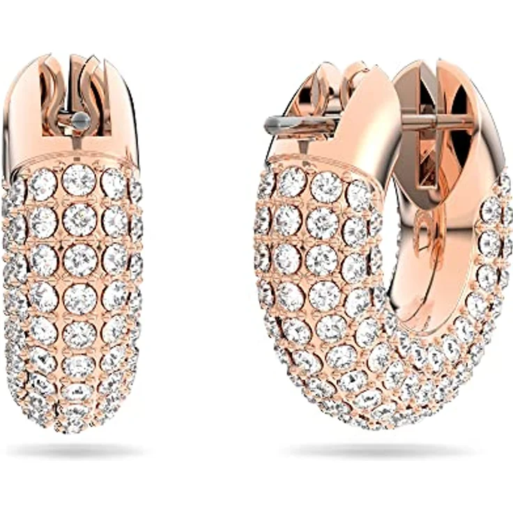 Swarovski Dextera Kreolen, Rosé Vergoldete Ohrringe mit Pavé-Technik und Swarovski Kristallen – Bild 2