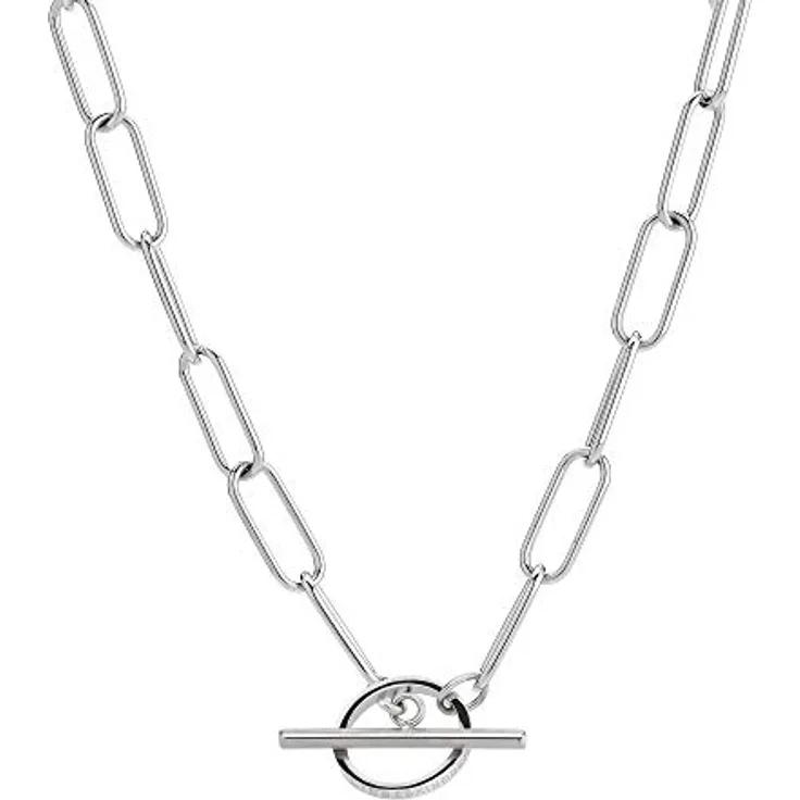 LIEBESKIND Damen Collier LJ-0432-N-40, Edelstahl Halskette in Silber, 398 mm Länge, original Geschenkbox