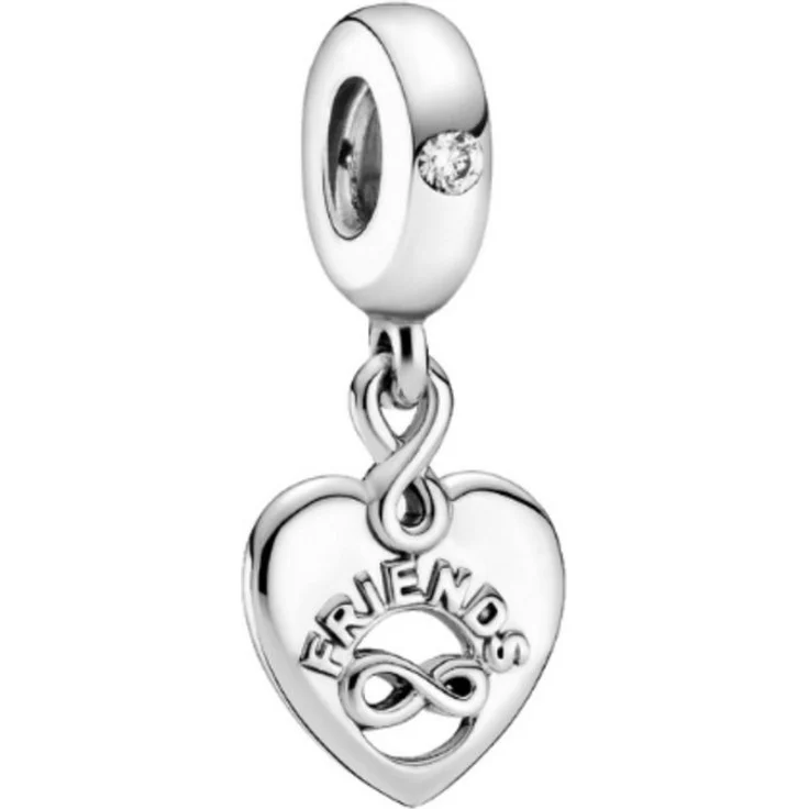 Pandora Charm-Einhänger 799294C01, Freunde für immer, aus Sterling Silber mit Zirkonia, Herzmotiv und Unendlichkeitssymbol