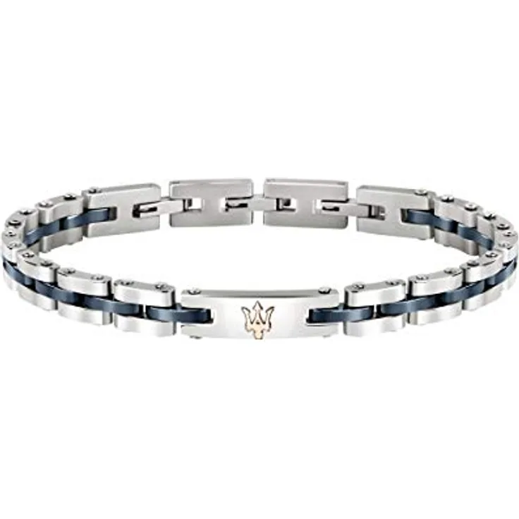 Maserati Herrenarmband JM220ASR08, Jewels Kollektion aus Edelstahl und Keramik, 20,9 cm, Clipverschluss, Originalverpackung mit 2 Jahren Garantie