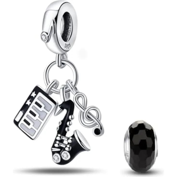 HappyStar Glühwürmchen Charm Anhänger aus Silber 925 mit 5A-Zirkonen, Blumen Beads Charm für Armbänder, kompatibel mit Pandora, inklusive gratis Abstandsperle und Geschenktasche