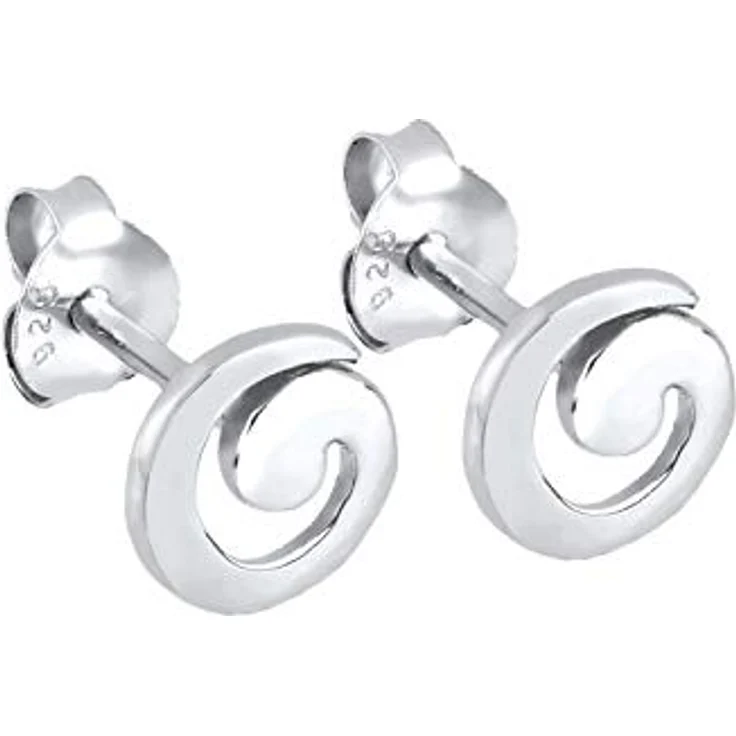 Elli Ohrringe Damen Ohrstecker Spirale aus 925 Sterling Silber, hochglanzpoliert und anlaufgeschützt, in türkiser Samtverpackung – Bild 1