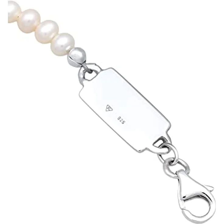 Kuzzoi Buddha Herren Armband mit ovalen Süßwasserperlen (3 mm) in Weiß, 925 Sterling Silber, Unisex Schmuck, Länge 19-23 cm – Bild 4