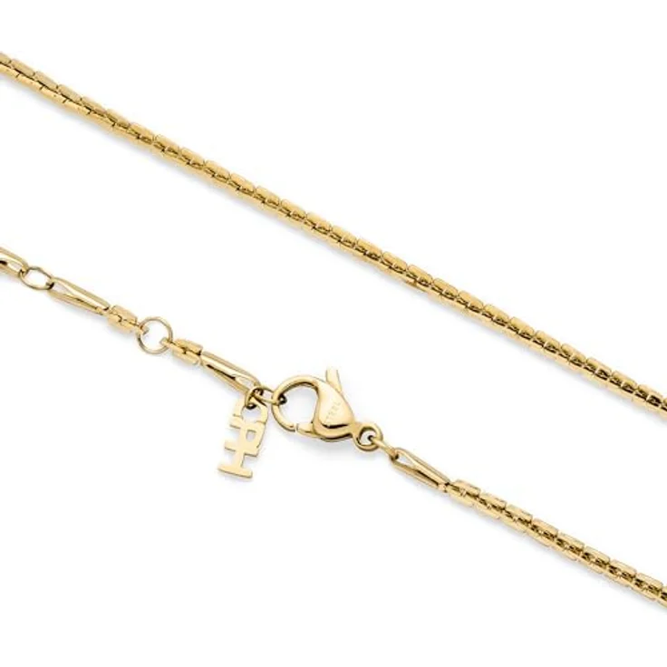 Copenhagen STUDIOS Mini Edgy Necklace, Unisex Halskette in Gold aus poliertem Edelstahl, verstellbare Länge, wasserfest & hautfreundlich – Bild 5