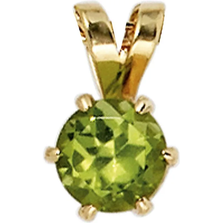 JOBO Kettenanhänger aus 585 Gold mit Peridot, 10,1 mm hoch, gelb
