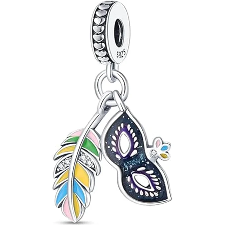 TINSLO Charm Anhänger Damen 925 Sterling Silber mit Zirkonia-Steinen, kompatibel mit Pandora Armband und Halskette, ideal als Geschenk für Frauen und Mädchen – Bild 1