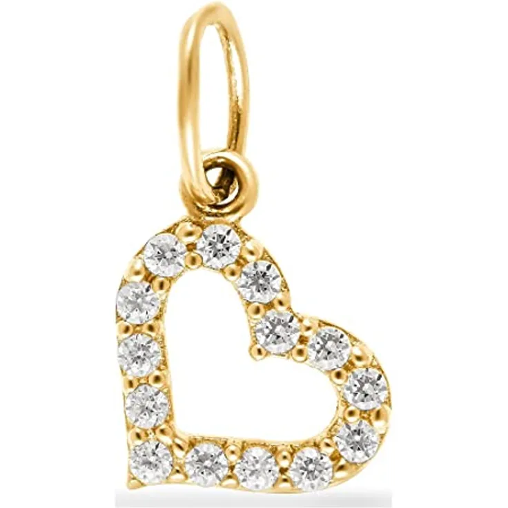 FAVS Damen-Anhänger 375er Gelbgold mit 14 Zirkonia, 1,35 cm Länge, klassische Eleganz