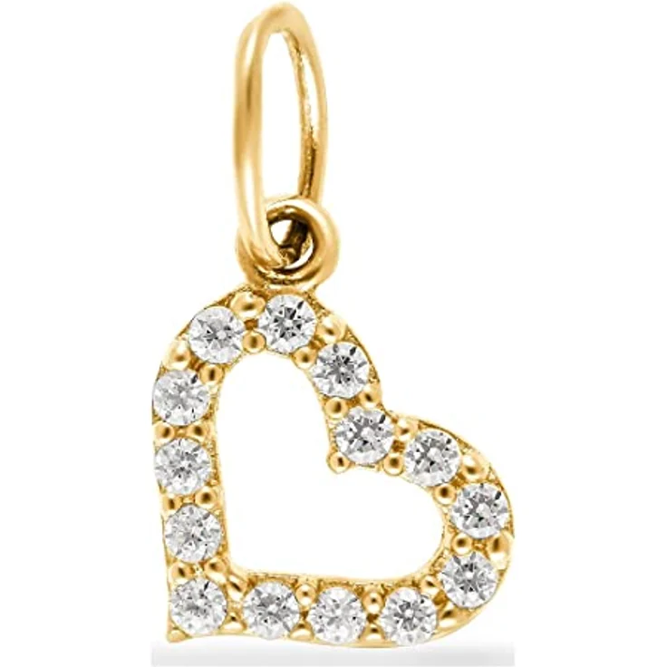 FAVS Damen-Anhänger 375er Gelbgold mit 14 Zirkonia, 1,35 cm Länge, klassische Eleganz