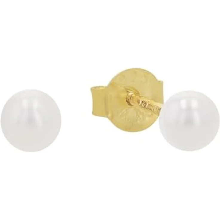 Amor Paar Ohrstecker Perlenohrringe, 925 Sterling Silber mit Muschelkernperle, Trachtenschmuck für Damen