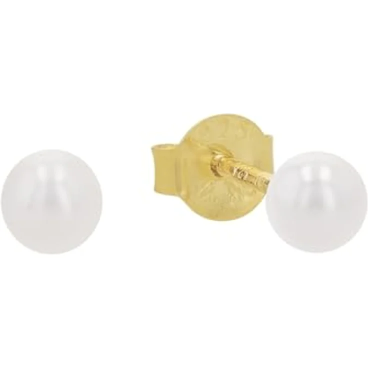 Amor Paar Ohrstecker Perlenohrringe, 925 Sterling Silber mit Muschelkernperle, Trachtenschmuck für Damen – Bild 1