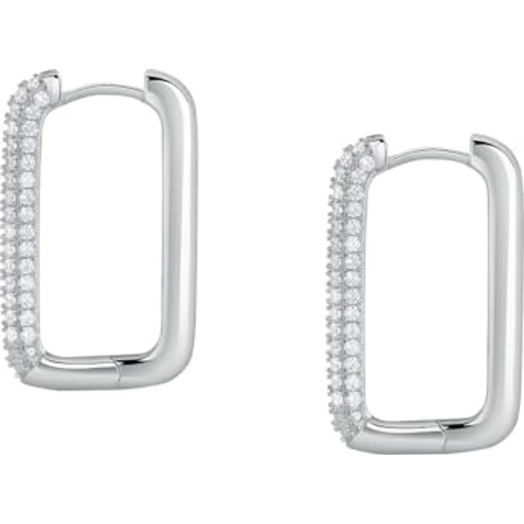 CHRIST Damen-Creolen, 925er Silber mit recyceltem Zirkonia, One Size – Bild 3