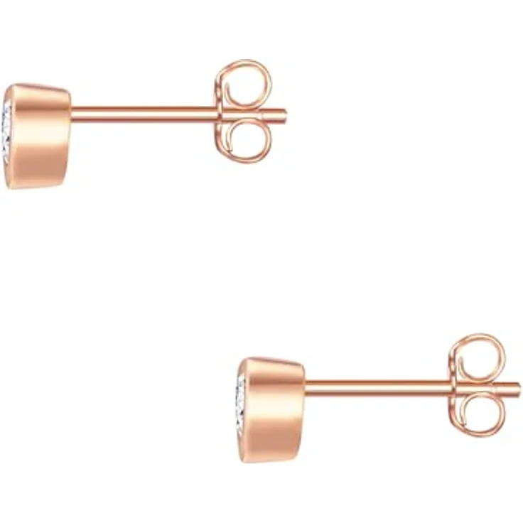 Rafaela Donata Damen Ohrstecker Herz, 925/- Sterling Silber rosevergoldet mit Zirkonia Kristallen, hautfreundlicher Titanstecker, hochwertige Schmuckbox enthalten – Bild 2
