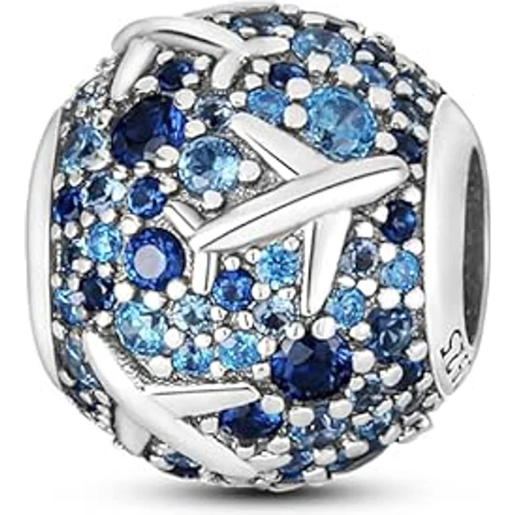 Pandach Charm Anhänger aus 925 Sterling Silber, Zirkonia Beads für Armband und Halskette, kompatibel mit europäischen Charm-Armbändern für Frauen und Mädchen – Bild 1