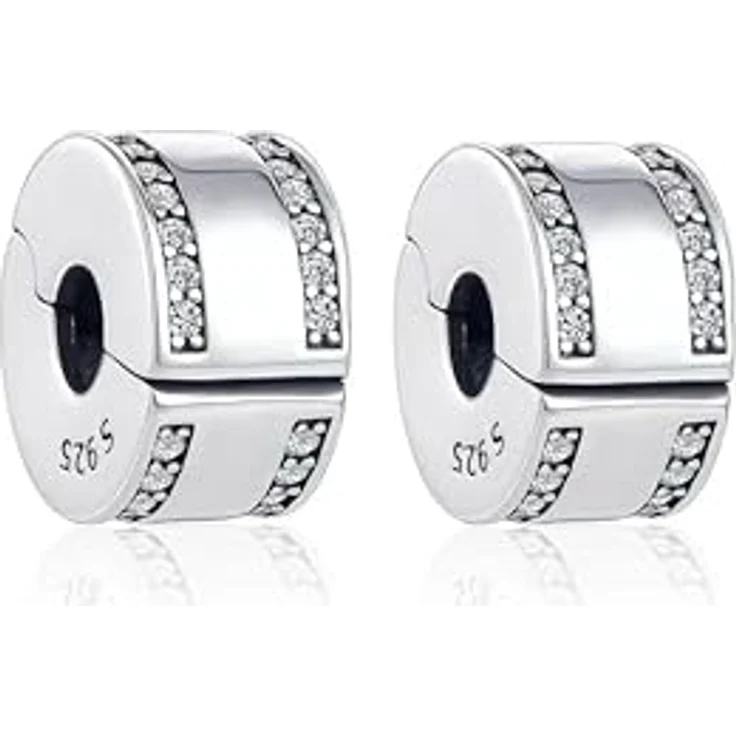 Anduonie Charms Stopper, Charms Anhänger aus 925 Silber mit rotem Charme, kompatibel mit europäischen Armbändern für Frauen – Bild 1