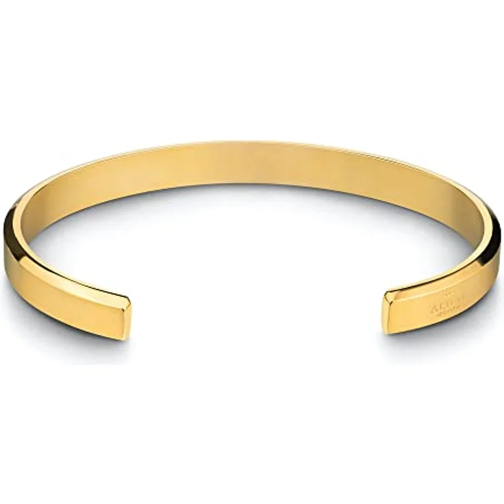 Alton of Sweden Premium Armreif, handgefertigt in Italien, Edelstahlarmband in Silber & Gold, verstellbar für Herren und Frauen, inklusive exklusive Schmuck-Geschenkbox – Bild 1