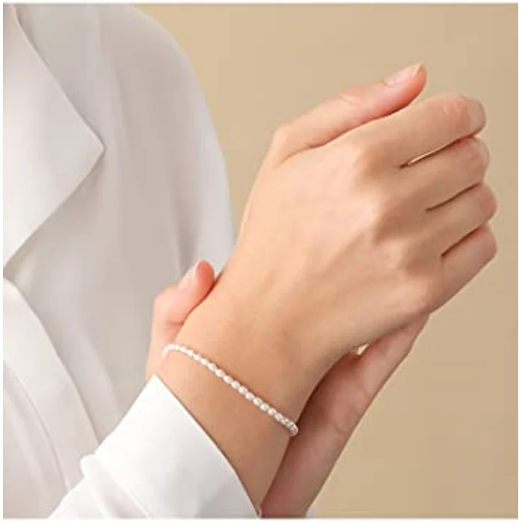 CHRIST Damen-Armband 925er Silber mit Süßwasserperle, 15 cm + 4 cm Verlängerung, elegant verpackt – Bild 3