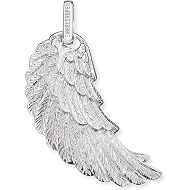 Engelsrufer Damen Anhänger Engelsflügel, 23 mm aus 925 Sterling Silber mit Ösenverschluss, nickelfrei, filigrane Verarbeitung