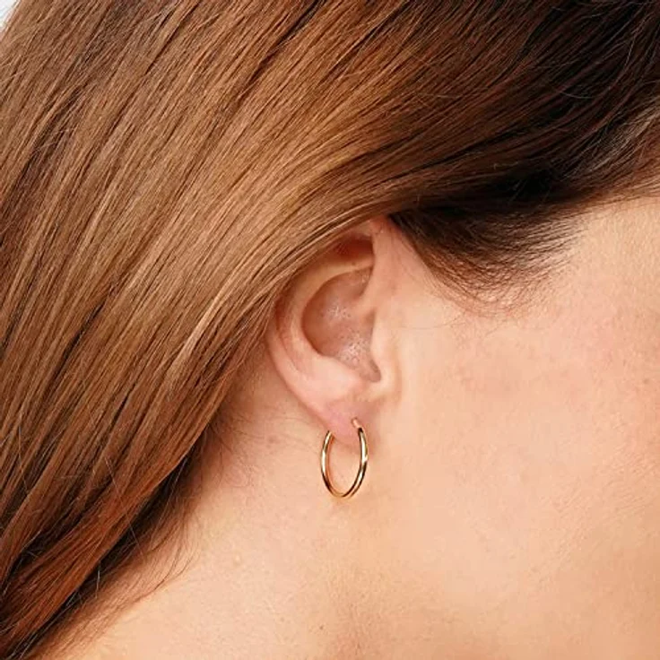 trendor Damen-Ohrringe Gold 333 / 8K Creolen, 2 mm Breite, Ø 20 mm, eleganter Ohrschmuck aus Echtgold, zeitlose Geschenkidee, 15174 – Bild 3