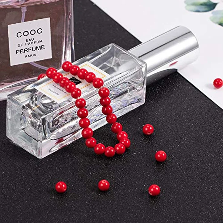 NBEADS Gefärbte Jade Perlen, rote runde Edelsteinperlen, 6 mm, 1 Strang ca. 65 Stück für DIY Schmuckherstellung – Bild 5