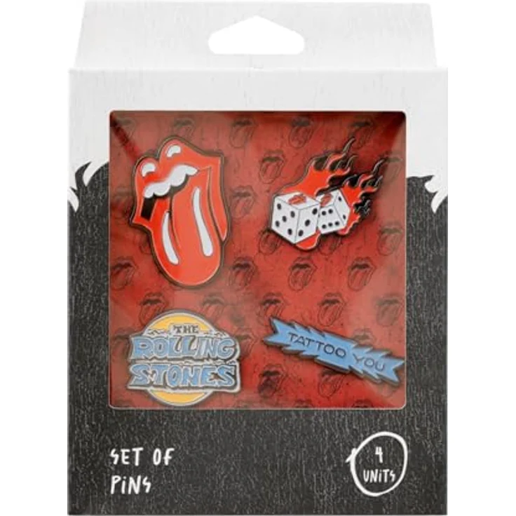 Grupo Erik Set Pins The Rolling Stones, 4 Anstecknadeln aus Zinklegierung mit emailliertem Finish, 2,5 bis 4 cm – Bild 2