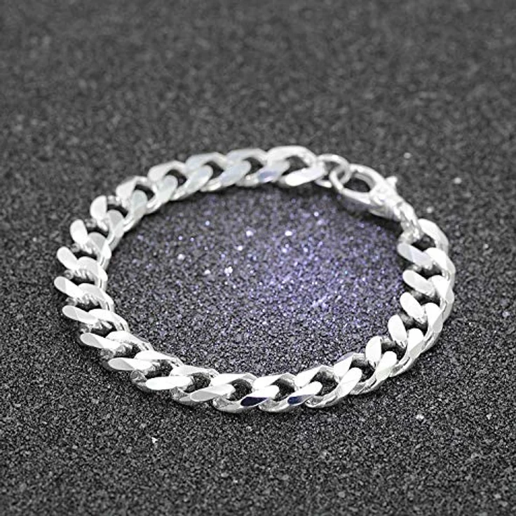 trendor Herren-Armband Silber 925, massives Panzerarmband mit 10,8 mm Breite und Hochglanzpolitur, 21 cm Länge, inkl. Karabiner-Verschluss, in Geschenkbox – Bild 2