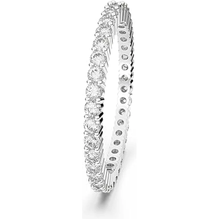Swarovski Matrix Vittore Ring, Rundschliff, Weiß, Silberfarbenes Finish, Damenring mit glänzendem Design – Bild 3