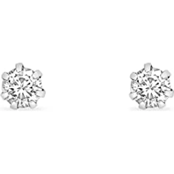 FAVS Unisex-Ohrstecker 925er Silber mit 2 Zirkonia, klassisches Design, 0,4 cm – Bild 3