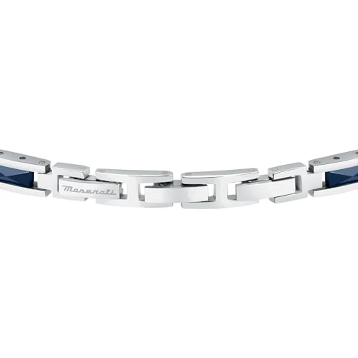 Maserati Herrenarmband JM423ATZ31, aus Stahl und Keramik mit Gelbgold-PVD und blauen Keramikelementen, 18,5+3 cm – Bild 3