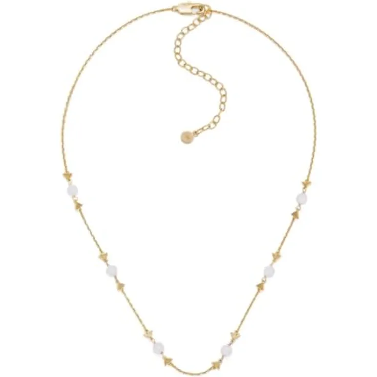 Emporio Armani Damen-Halskette, goldfarbene Messingkette mit Karabinerhakenverschluss