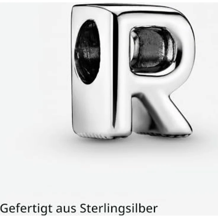 Pandora 797472 Charm Buchstabe R, Bead aus 925/- Sterlingsilber mit Herzen, geschwärzt, Größe 9 x 10 mm – Bild 5