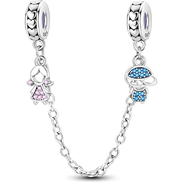 Pandach Damen Charm Anhänger 925 Sterling Silber mit Zirkonia, passend für Armbänder und Halsketten, kompatibel mit europäischen Charm-Armbändern – Bild 1