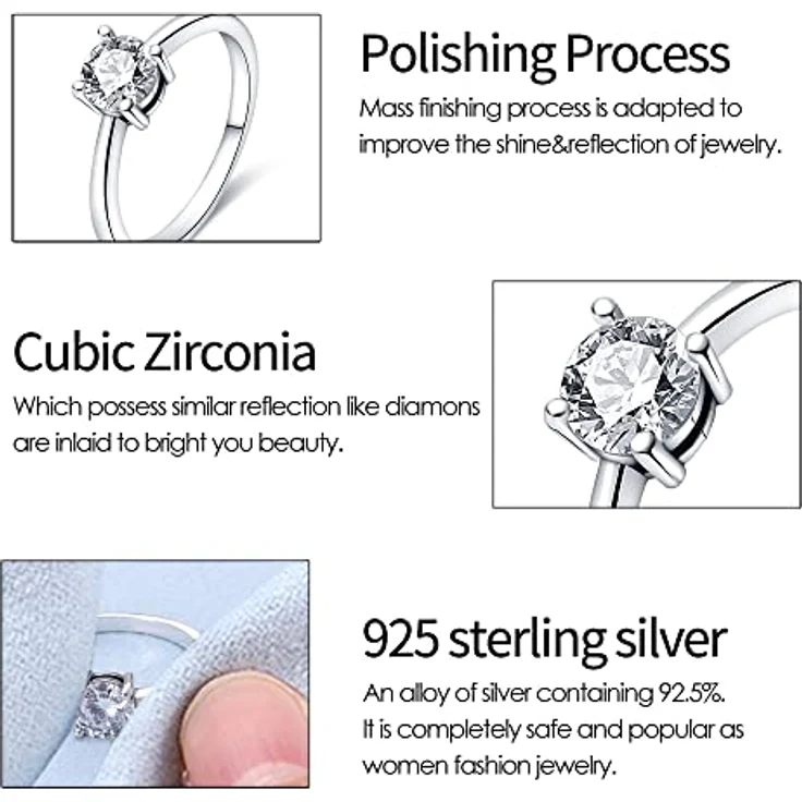 KUNSIR 925 Sterling Silber Damenring Liebesknotenring mit Zirkonia, retro-vintage Design, Größe R1 – Bild 4