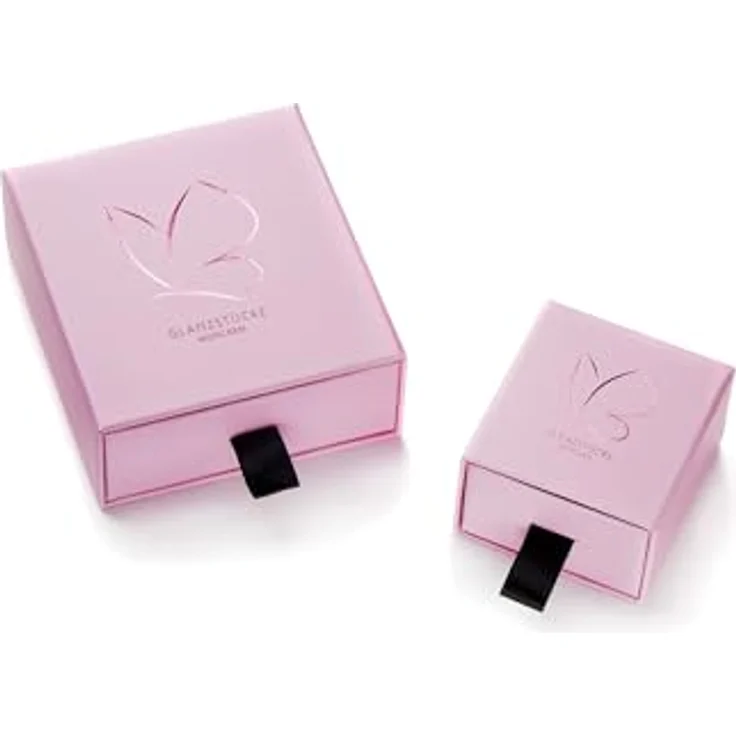 Glanzstücke München Damen Creolen Eckig aus 925/- Sterling Silber rosévergoldet, moderne Rechteckohrringe mit Klappverschluss, 14,4 mm Höhe – Bild 5