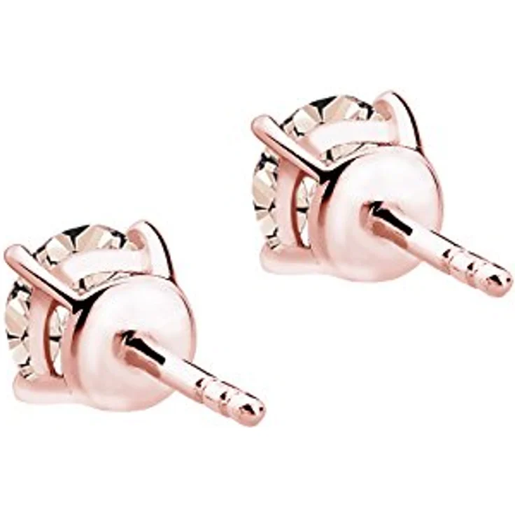 Elli Ohrstecker Damen Funkelnde Kristalle in 925 Sterling Silber Rosé Vergoldet, Handgefertigt und Anlaufgeschützt – Bild 5