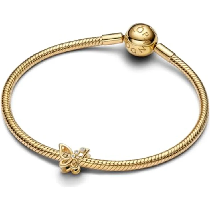 Pandora Charm Schmetterling 764369C01, goldplattiert mit weißen Zirkonia, aus der Moments Kollektion – Bild 4