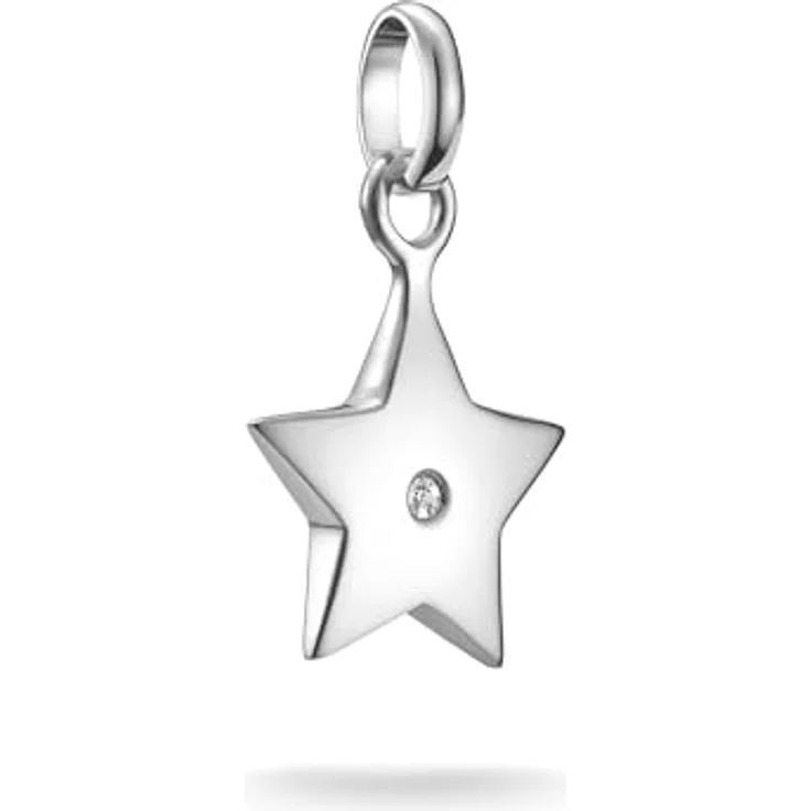 Thomas Sabo Charm Club Connect Anhänger Stern aus recyceltem 925 Silber mit weißem Stein, CC1238-051-14 – Bild 1