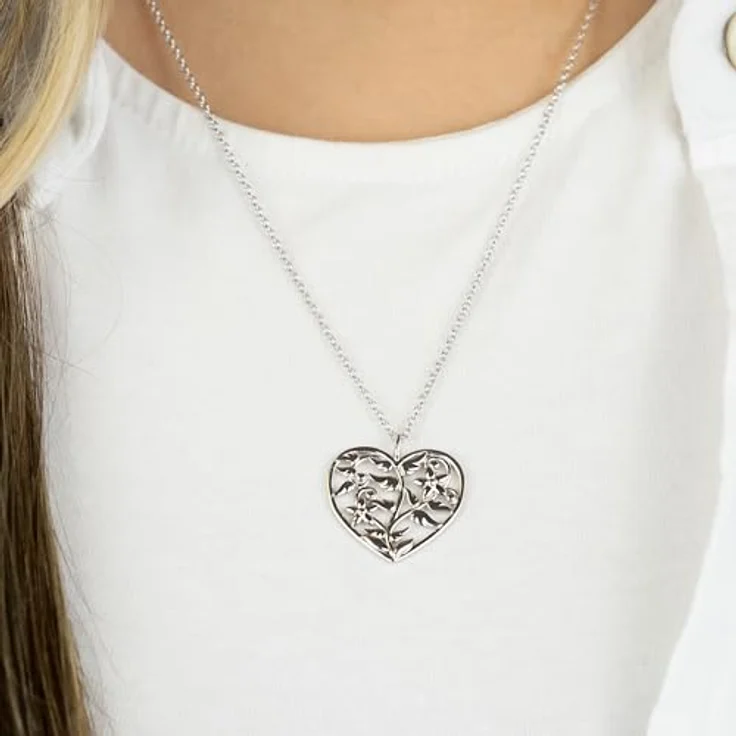 Engelsrufer Damen Halskette 925er Sterlingsilber mit Herzanhänger Lebensbaum & Flügel, verstellbare Länge 42+4+4 cm, nickelfrei – Bild 2