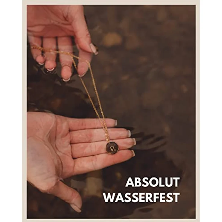 GD GOOD.designs Sternzeichen Kette Widder Gold 18 Karat - Wasserfest, Vergoldete Edelstahl Halskette mit Horoskop Anhänger für Damen, Längenverstellbar – Bild 5