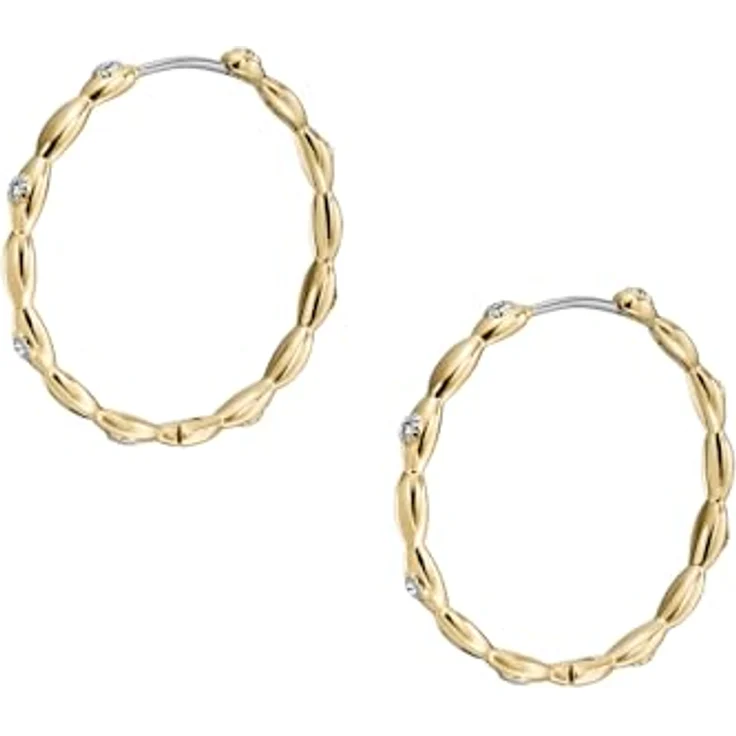 Fossil Damen Goldfarbener Edelstahl Ohrringe mit Ringverschluss, poliert – Bild 3