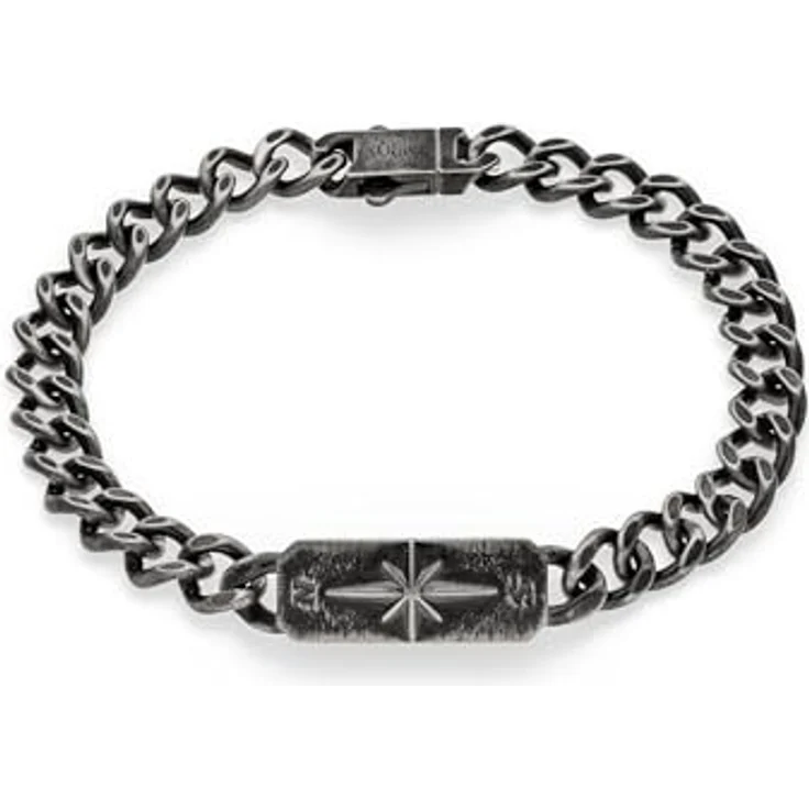 s.Oliver Herren Bracelet - Armband aus mattiertem Edelstahl IP Gun - 22 cm Gliederkette, wasserfest & hautfreundlich – Bild 1