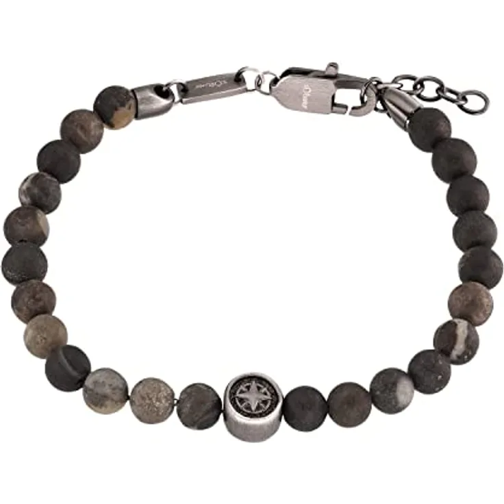 s.Oliver Armband Edelstahl Herren Armschmuck mit Kompass-Motiv, 20+2 cm verstellbar, in Schmuck Geschenk Box