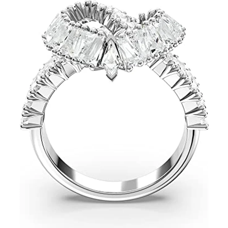 Swarovski Fingerring Matrix Cocktail Herz, rhodiniert mit Swarovski® Kristall im Baguetteschliff – Bild 4
