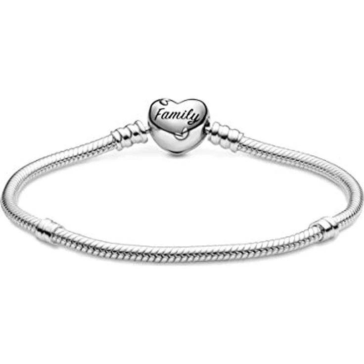 PANDORA Armband Moments "Herz Familienbaum" 598827C01, Damen-Schlangen-Gliederarmband mit Cubic Zirkonia und graviertem Verschluss "Family" – Bild 4