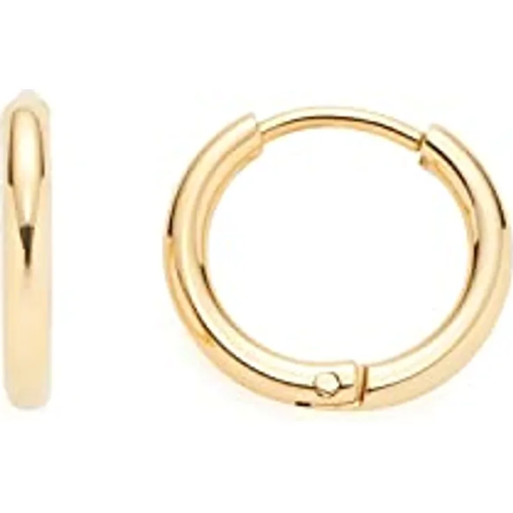 JEWELS BY LEONARDO Kreole gold Lilo Beauty's, Damen-Ohrringe mit modernem Klappverschluss und allergikerfreundlicher Edelstahlbeschichtung, 1,3 x 1,4 cm
