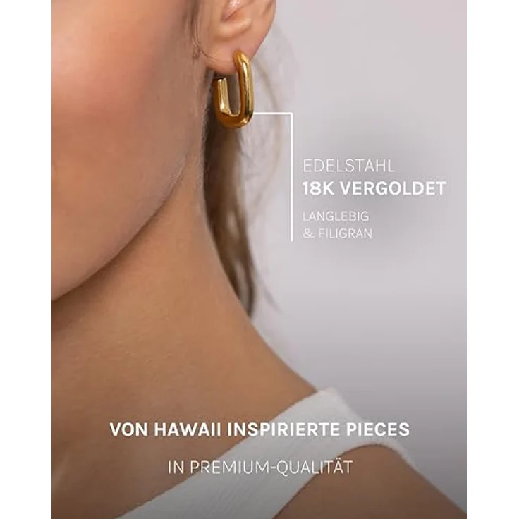 Purelei Hula Ohrringe, Wasserfeste Edelstahl Creolen in Gold, 20 mm, perfekt für Layering-Looks, Geschenk für Frauen – Bild 3