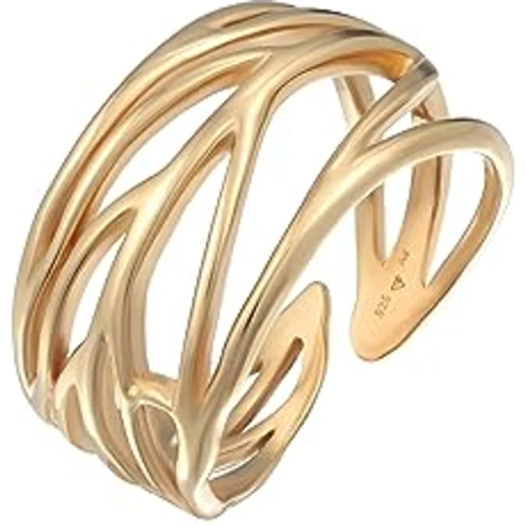 Elli Damen Ring Wickel Blatt Ornament, 925 Sterling Silber, handgefertigt, anlaufgeschützt – Bild 1