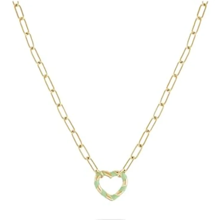 Guido Maria Kretschmer Damen-Kette Edelstahl mit Emaille, One Size, schwarz 88994108