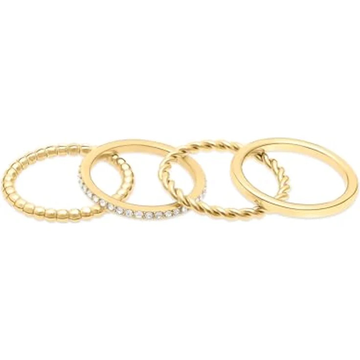 s.Oliver Ring - Eleganter Damenring aus poliertem Edelstahl - gold, wasserfest & hautfreundlich, Größe 54 – Bild 3