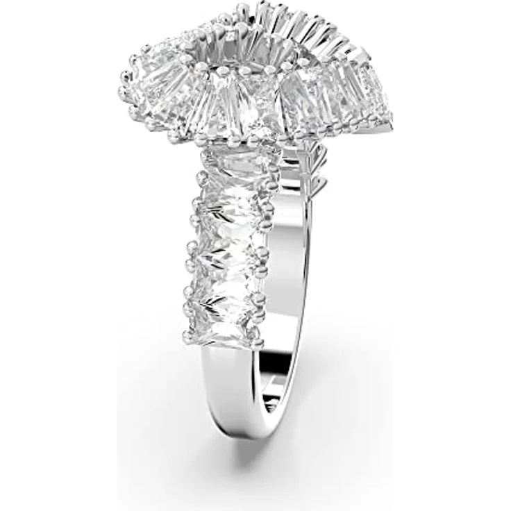 Swarovski Fingerring Matrix Cocktail Herz, rhodiniert mit Swarovski® Kristall im Baguetteschliff – Bild 3