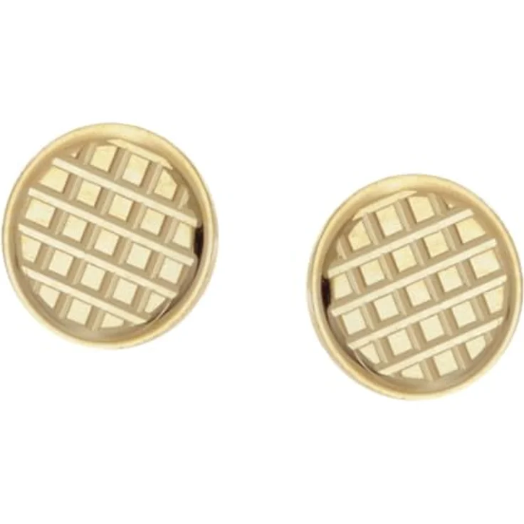 trendor Damen-Ohrringe 333 / 8K Gold Ohrstecker Ø 6 mm, mattierte Oberfläche mit diamantiertem Dekor, elegante Geschenkidee, 28461 – Bild 2
